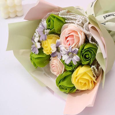 Un buen precio. Mini ramo de rosas de jabón ecológico de alta calidad, flor de jabón artificial de forma redonda para cumpleaños, aniversario de boda, decoración de pared para el hogar, venta al por mayor en línea