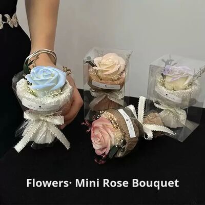 Un buen precio. Mini jabón Bouquet de flores rosa flor eterna regalo flores secas souvenir mejor amigo ornamento de cumpleaños China caja de plástico transparente en línea