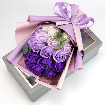 Un buen precio. 18 Rosa Jabón Flor Bouquet Caja de Regalos Flores Qixi Regalos del Día de San Valentín Comercio Exterior en línea