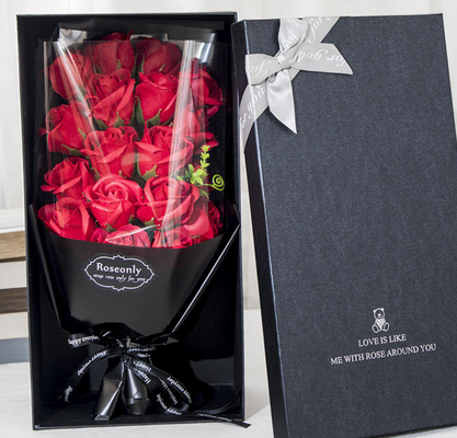 Un buen precio. Día de San Valentín Jabón Bouquet de flores de aspecto real Preservado rosas caja de regalo con luces LED para ella en línea