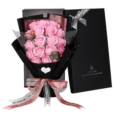 Un buen precio. Rosa de jabón con aroma artificial Boquilla de regalo Flor de jabón de cristal romántico Para la boda Cumpleaños San Valentín Navidad Graduación Decoración navideña en línea