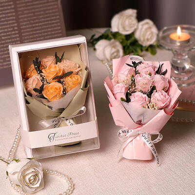 Un buen precio. Mini Rosa de jabón de lujo Bouquet de regalo Caja de fin de jabón flor pequeño Bouquet para San Valentín maestro cumpleaños novia modelo de regalo creativo en línea