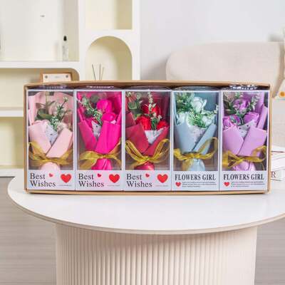 Un buen precio. Sabón transfronterizo para el Día de la Madre Bouquet de la marca inglesa Graduación Temporada Regalo creativo Maestra Amante Rosa Simulación Flores Sabón en línea