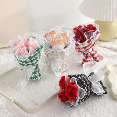 Un buen precio. Regalos del día de San Valentín 3 piezas ramo de flores de jabón ramo de flores secas artificiales regalo para mujeres y niñas en línea