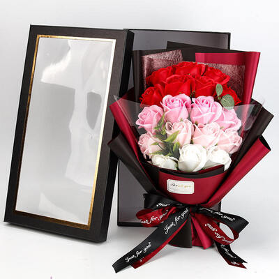 Un buen precio. Caja de regalo con flor de jabón de 18 rosas, regalo floral personalizado para Navidad, San Valentín, regalos multifestival en línea