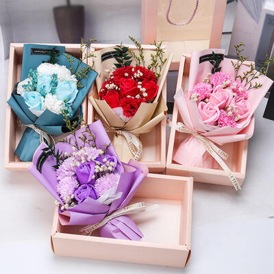 Un buen precio. Promocional Flower de jabón artificial Día de la Madre Día de San Valentín Bouquet de Regalo Rosa Rosa Jabón Hecho a Mano Cajas de Regalo Flores en línea