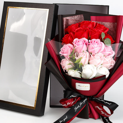 Un buen precio. 18 Rosa de jabón Flor de ramo Caja de regalo de flores para el Día de San Valentín, Regalos del Día de la Madre en línea