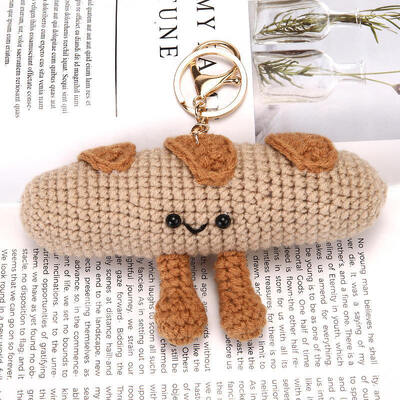 Un buen precio. Fluffy Cloud Trick Charm Doll Yarn suave Hecho a mano juguete contemporáneo de costura y tejido con mini bolsa de llave decoración de crochet en línea