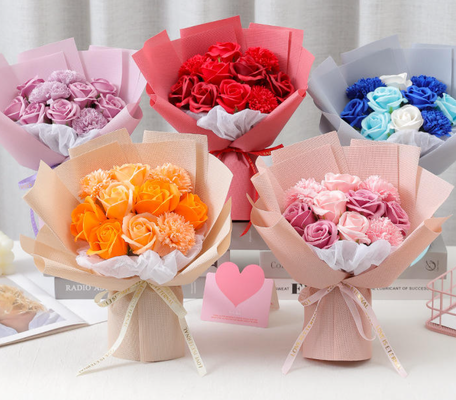 Un buen precio. Venta caliente de ramos de flores de jabón para el regalo del Día de San Valentín del Día de la Madre en línea