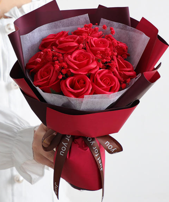 Un buen precio. Venta caliente Creativo Clavado Rosa jabón Bouquet de flores para el Día de San Valentín Regalo de cumpleaños Regalo del Día de la Madre Flor Eterna en línea