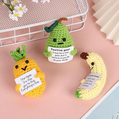 Un buen precio. Wowei Apoyo Emocional Pepinillos Planta Muñecos de Crochet Animales juguetes Mini Crochet Gracioso Patatas positivas con tarjeta de afirmación en línea