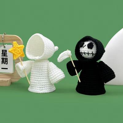 Un buen precio. Muñeca de fantasmas espeluznantes de punto hecha a mano, técnica tejida, decoración del hogar Art Deco de Halloween, idea de regalo al por mayor de fábrica en línea