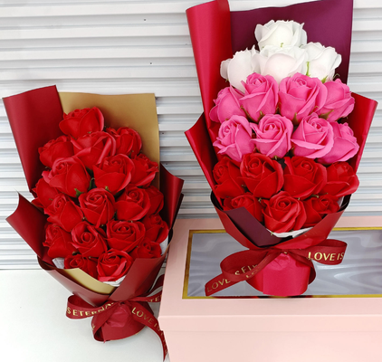 Un buen precio. Bote de regalo de flores de jabón rosa con tarjeta de mensaje Día de la Madre Mujeres Día de San Valentín Aniversario de bodas en línea