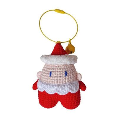 Un buen precio. Nuevas muñecas de punto de Navidad hechas a mano de lana de punto Mini llaveros de Papá Noel rellenos adornos muñeca de ganchillo personalizada juguetes de ganchillo en línea