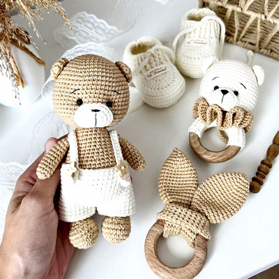 Un buen precio. Nuevo Amigurumi, conjunto de regalo de Acción de Gracias para niños, felpa súper suave, relleno de algodón PP, ganchillo, lindo oso, Material de lana en línea