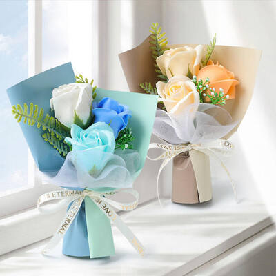 Un buen precio. Mini ramo de flores de jabón de rosas de clavel, precio al por mayor en niveles, regalo floral artificial multicolor para el día de la madre, San Valentín, cumpleaños, regalos del Festival de Primavera en línea