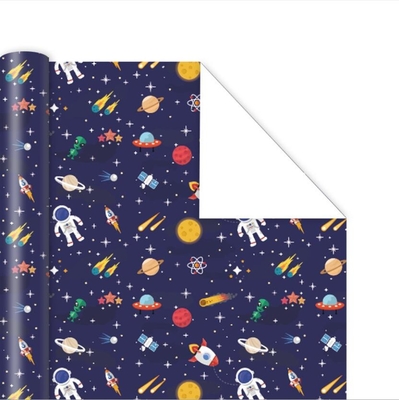 Un buen precio. Astronauta Cartoon Printing Matte Gift Wrap Paper Roll para el regalo de cumpleaños en línea