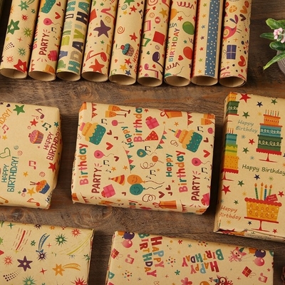 Un buen precio. Regalo reciclable que embala el color de papel del rollo CMYK de Kraft para el envoltorio para regalos en línea