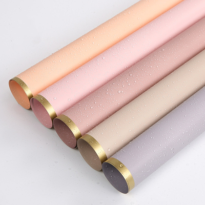 Un buen precio. Matt Florist Wrapping Paper abrigo del ramo de 50 micrones cubre con la frontera de oro en línea