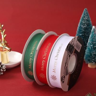 Un buen precio. Cinta grosgrain 2.5cmX50Y de la Navidad del regalo de la Feliz Navidad que embala cinta grosgrain de 1 pulgada en línea