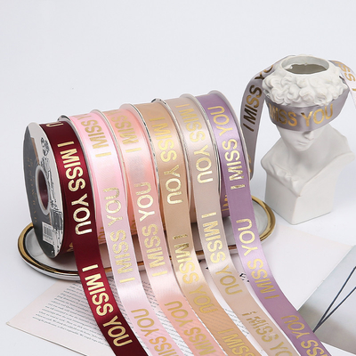 Un buen precio. La cinta del papel de regalo del satén de Rose Gold Pink Red 2.5cmX45Y modeló la cinta grosgrain en línea