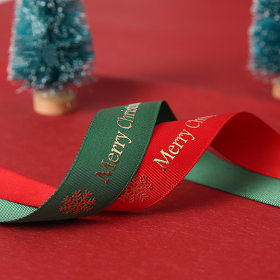 Un buen precio. Cinta de satén modificada para requisitos particulares del poliéster 25mmX45Y para el envoltorio para regalos del árbol de navidad en línea