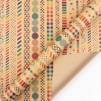 Un buen precio. Rollo reciclable 80gsm del papel de embalaje de la Navidad de Kraft 90 pies cuadrados de papel de embalaje en línea