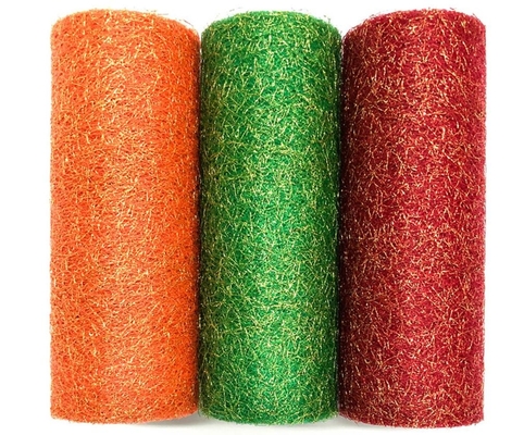 Buen precio El brillo metálico Tulle de la organza encanilla el 100% Mesh Fabric de nylon 19GSM los 6in Tulle Rolls en línea