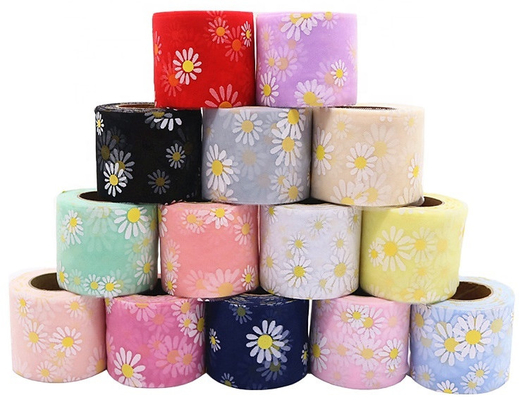 Buen precio Artes de la decoración de Daisy Embroidered Organza Tulle Rolls 20d del girasol en línea